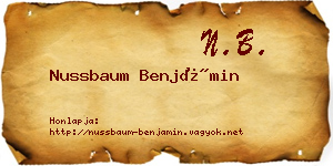 Nussbaum Benjámin névjegykártya